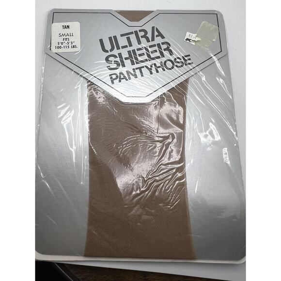 Vintage New Ultra Sheer Pantyhose Tan Size Small, 100-115 Lbs New - Picture 1 of 2